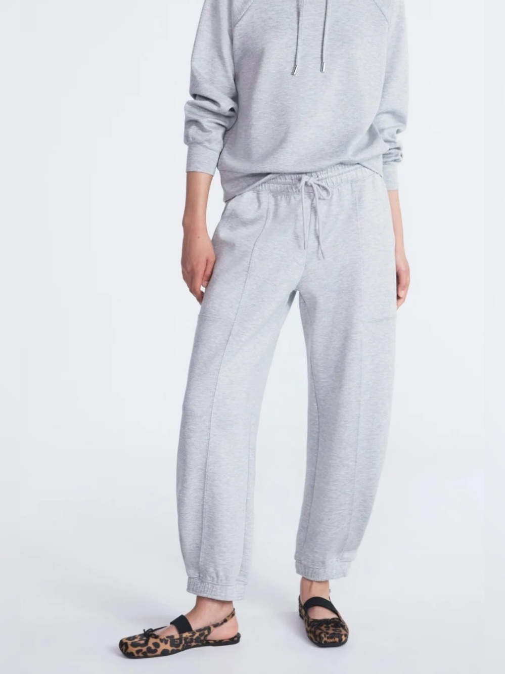 NWT Scoop Scubaknit Barrel leg ankle cuff pants Heather gray